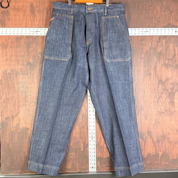 Fubu Platinum Fat Albert Ruby Wide Leg Baggy Denim Jeans Y2K Blue Mens 38x34 EUC - Picture 9 of 12